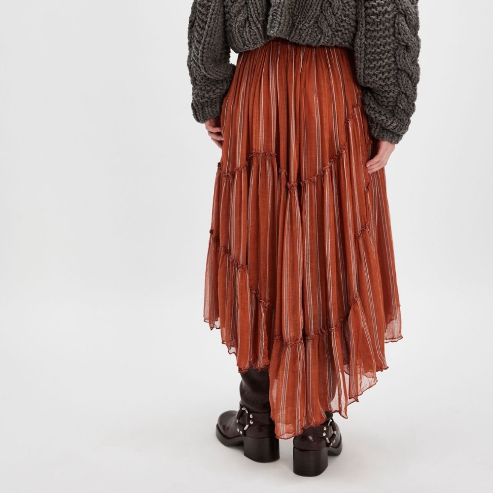 FREE PEOPLE Ember Striped Midi Skirt - Picture 2 of 6
